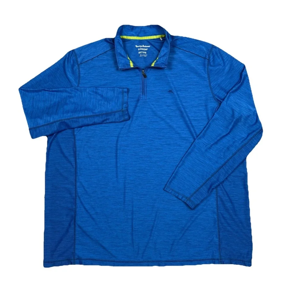 Tommy Bahama Pullover Mens 3XLT Blue‎ Performance IslandZone 1/4 Zip Golf